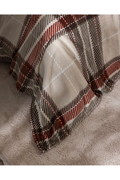 Madame Coco Atlas Home Antonin Welsoft Polar Printed Double Blanket - Beige/Coffee