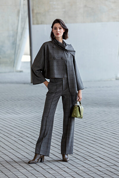 Berr-ın Plaid Classic Trousers Brown