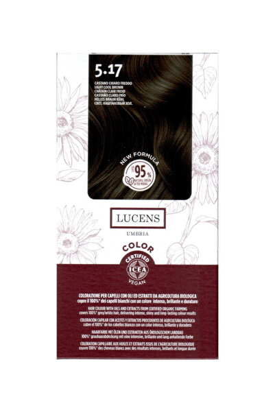 Lucens Umbria Ammonia-free hair dye Cool Light Satin 5.17