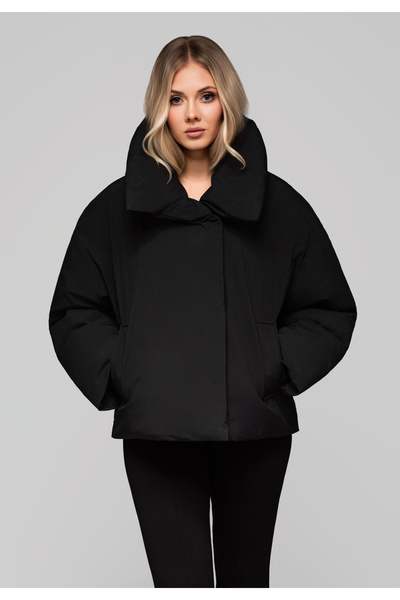 OMBRE Padded Women's Jacket with Stand Collar OW-JALP-0101 v1 - black