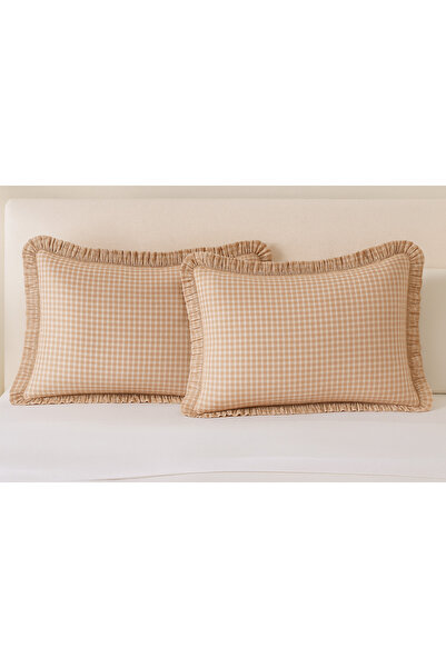 Belomia Home Collection Βαμβακερή μαξιλαροθήκη vintage στυλ |   Καρό μαξιλαρο...