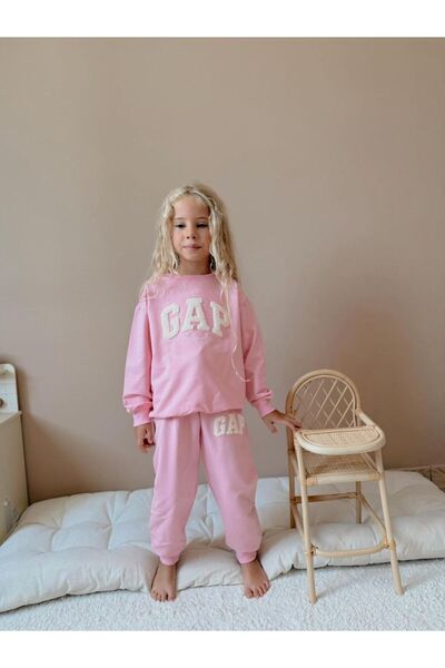 Butik KIZ ÇOCUK %100 PAMUKLU ALT - ÜST EŞOFMAN TAKIMI 2'lİ TAKIM