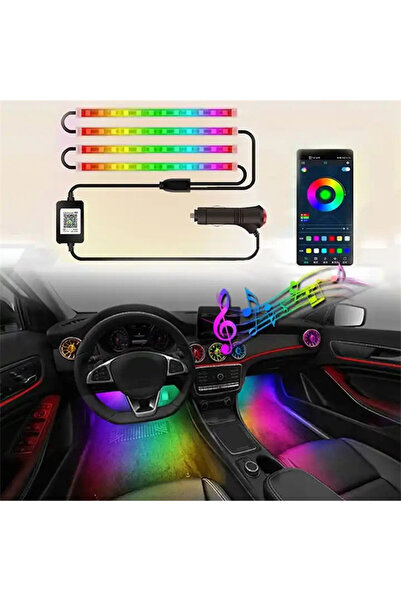 OEM Kit 4 Lumini Ambientale Symphony, Dinamice, RGB cu telecomanda, 12V, 12 L...