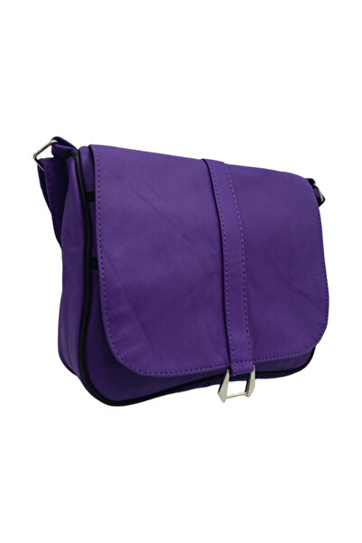 EVoStyle Geantă de damă din piele naturală – Violet – 27,5 x 7,5 x 22 cm – Lu...