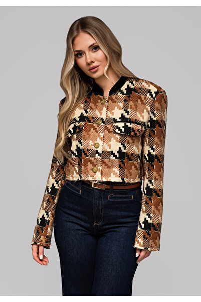 OMBRE Short Women's Wool Jacket - Brown