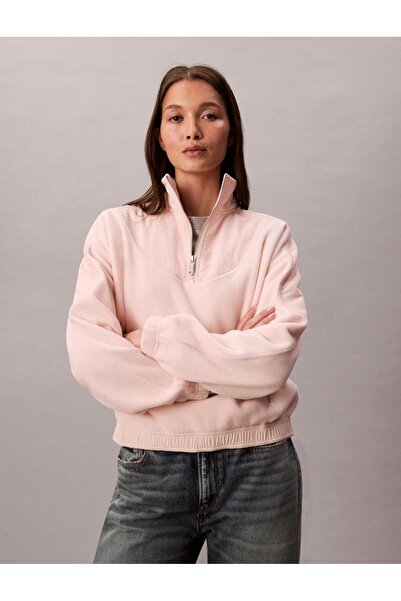 Calvin Klein 1/4 ZIP MIXED MEDIA POLAR FLEECE