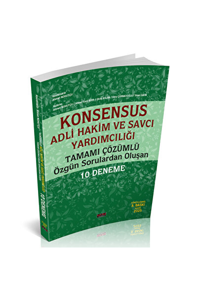 Savaş Yayınevi KONSENSUS Hakim ve Savcı Yardımcılığı 10 Deneme Savaş Yayınlar...