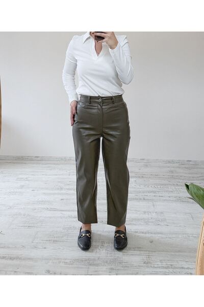 BeeYouStudio Tok Kumaş Termal Suni Deri Pantolon