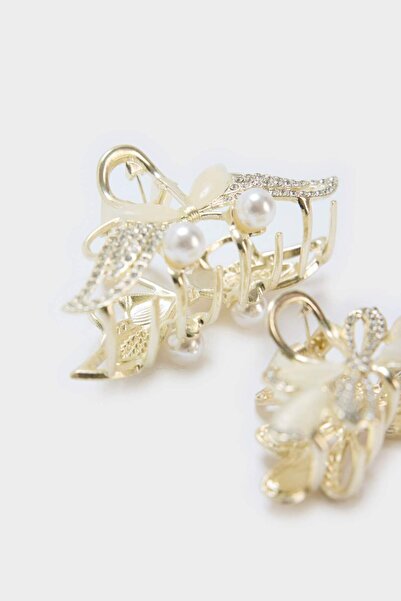 DeFacto Women's 2-Piece Pearl Detailed Latch Buckle F8265Axns