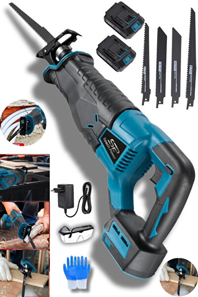 Spech Power Şarjlı Tilki Kuyruğu Testere Çift Akülü 5 Bıçaklı Kesme Setli Eld...