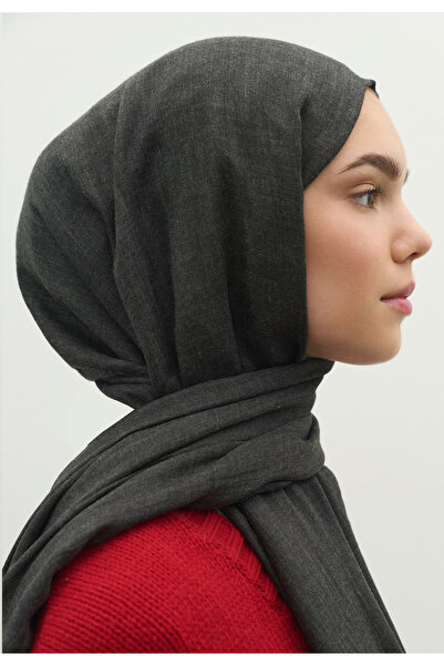 Fresh Cashmere Textured Shawl Anthracite