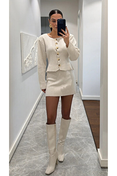 My Blog Ecru Strickrock-Set - 0611