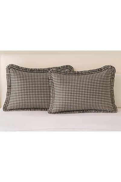 Belomia Home Collection Σετ 2 τεμαχίων Vintage Βαμβακερές Μαξιλαροθήκες με σχ...