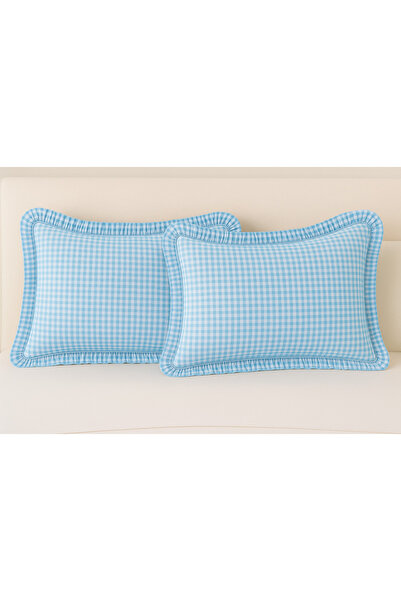 Belomia Home Collection Βαμβακερή μαξιλαροθήκη vintage στυλ |   Καρό μαξιλαρο...