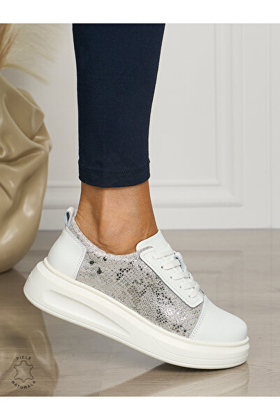 ANGEL BLUE Casual shoes made of genuine leather WITH THICK SOLE CRL1509 WHITE