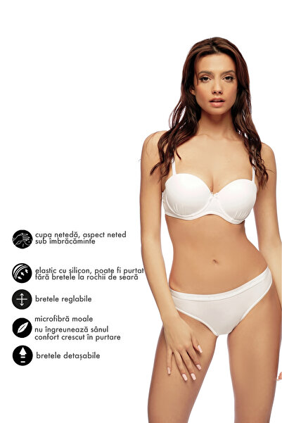 uniconf Graduated balconette bra, removable microfiber straps SM15ALB, Uniconf