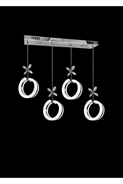 RSCOLLECTIONS mirage 4'lü sarkıt akrilik led avize krom