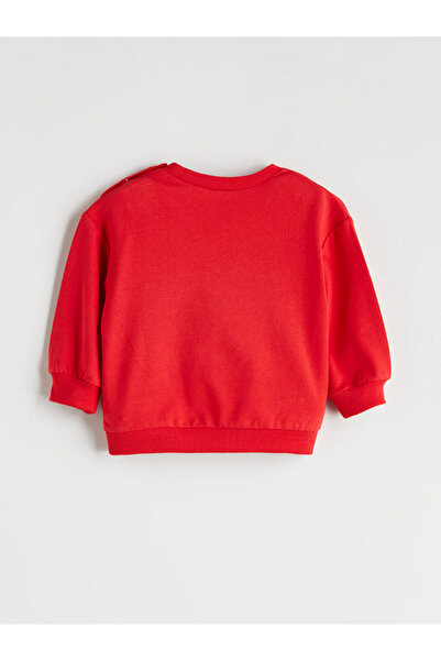 LC Waikiki Red Printed Baby Boy Sweatshirt and Pants 2-Pack