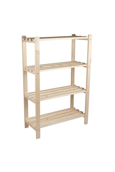 PLAYER COM Solid spruce wood shelving unit with 4 shelves 65 x 30 x 100 cm "Ruja"