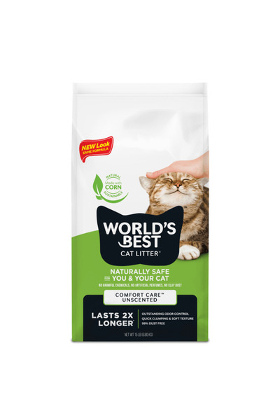 World's Best Cat Litter تركيبة كومفورت كير غير معطرة ومتكتلة 3.63 كجم