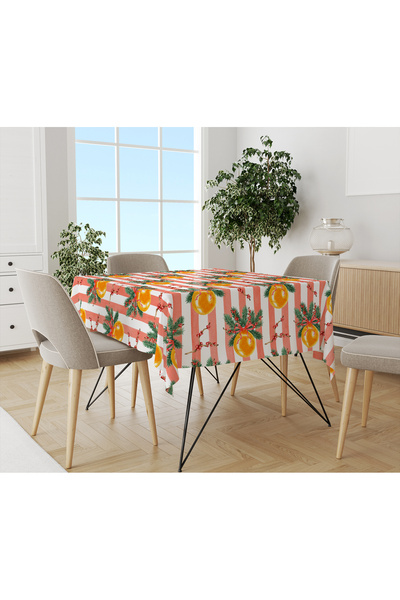 Evmila New Year's Themed New Year's Decoration Patterned Digital Printed Tablecloth