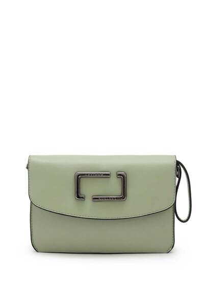 Levidor حقيبة كتف بشعار معدني أخضر