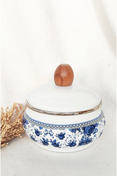 EBRULİEMAYE Mavi Rüya Emaye Şekerlik 12 cm çap Dekoratif Şekerlik