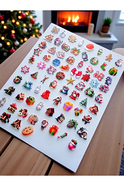 Armada 75 قطعة من مجموعة الكونفيتي للطاولة والهدايا من الورق المقوى السميك بتصميم عيد الميلاد - زينة حفلات رأس السنة (3 سم)