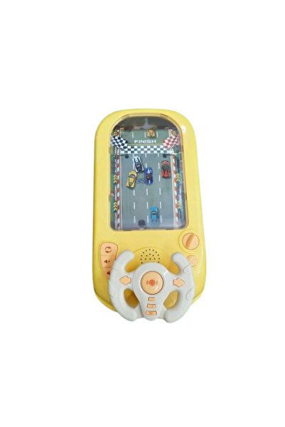 TodayShop Interactive Steering Wheel Toy with Racing Tracks and Cars, Yellow