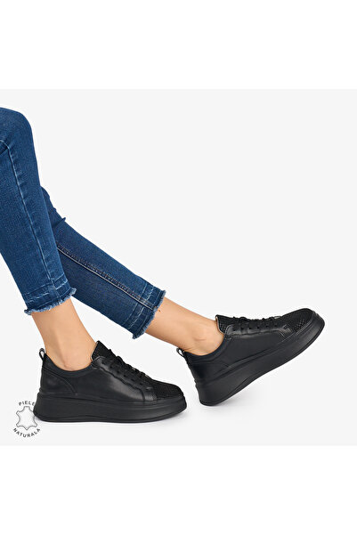 ANGEL BLUE WOMEN'S Casual Shoes made of Natural LEATHER CRL0947 COLOR: BLACK