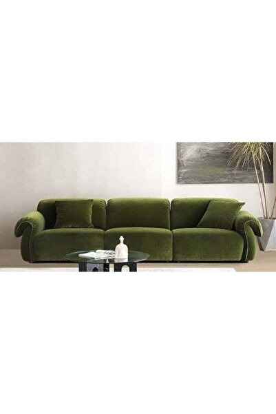 homejoyz Royal Sable Nest Sofa - Velvet - Green - 280x85x80cm - Swedish Wood