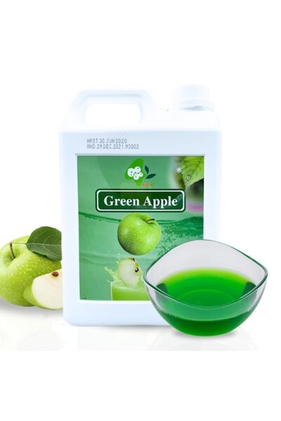 Boboq Sirop de măr verde 2,5 kg, aromă intensă, perfect pentru ceai cu bule ș...