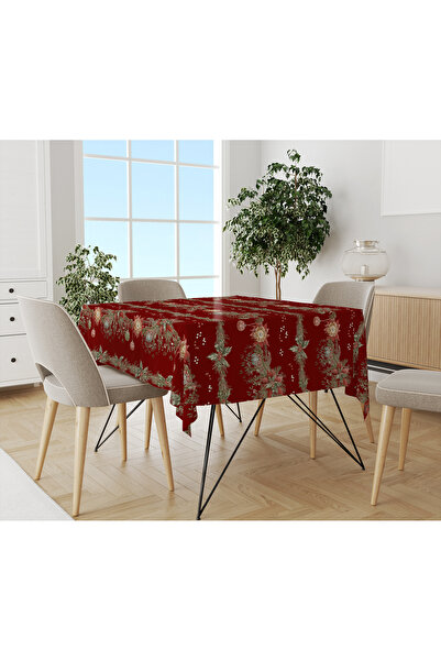 Evmila Christmas Themed Kokina Patterned Digital Printed Tablecloth
