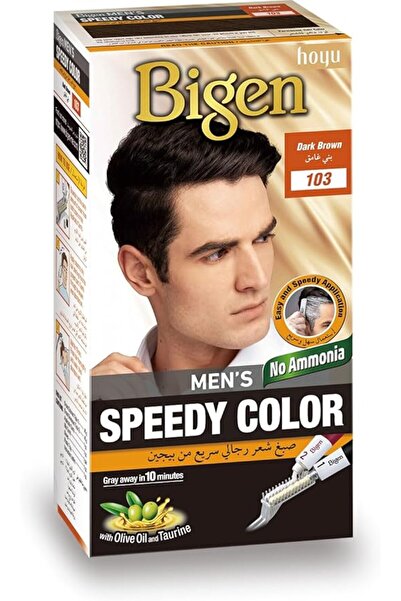 BİGEN Cream Color & Conditioner Gray Remover 5 Minutes for Men - Dark Brown 103
