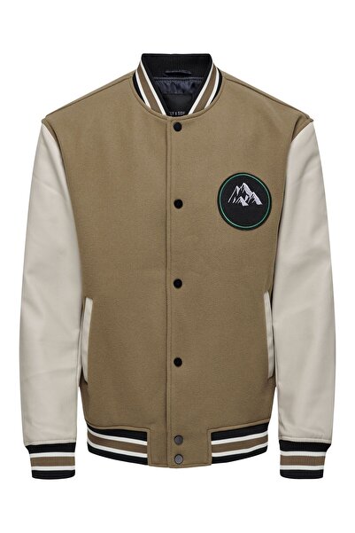 Only & Sons Onsjason Varsity Jacket Otw Men's Brown Coat - 22026189