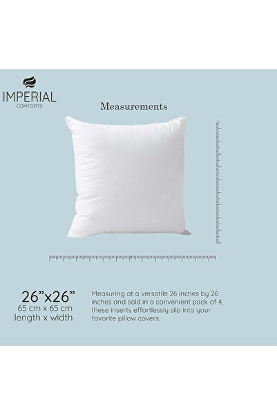 Eworld Imperial Comforts Sofa and Bed Pillow Inserts (4-Pack, White) - 65x65 cm