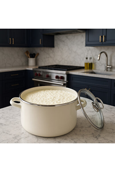 Davet 22 cm Emaye Yoğurt Tenceresi - Yoğurt Mayalama Tenceresi