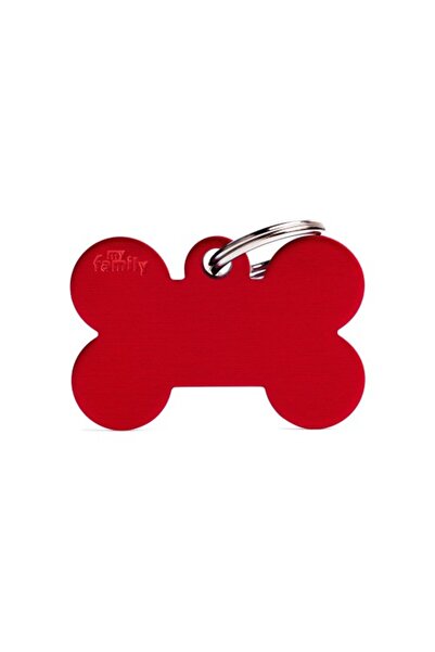 My Family Basic Aluminum Bone ID Tag - RED/BIG