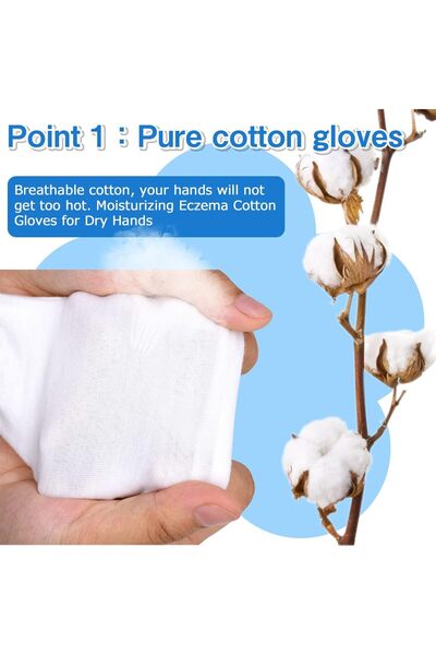 Generic White Cotton Gloves 24 Pack - Cotton Gloves for Dry Hands for Women and Men - Washed Glove Liners fo