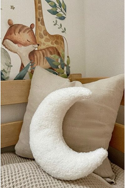 Yastıkland PELUŞ AY ŞEKLİNDE YASTIK %100 BAMBU PAMUK DOLGULU DEKORATİF YASTIK