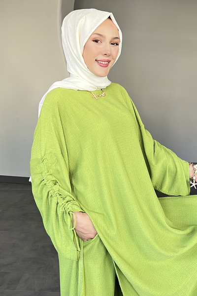 SaklıButik Liena Handle Drawstring Double Set