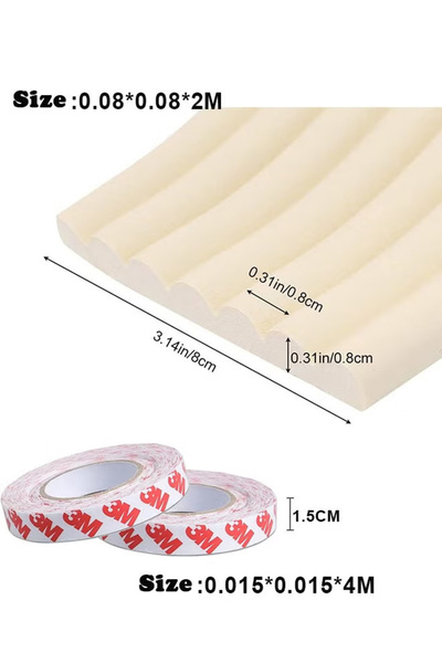 Generic 2-meter baby foam safety strip, suitable for tables and wall corners, with double-sided tape