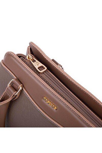 Nas Bag Stylish Women's Midi Hand and Shoulder Bag Mink Victoria