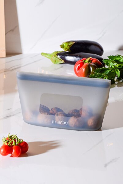 Le murano Mood Air Tight Lockable Silicone Storage Bag 680 ml |   Gray