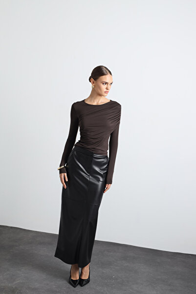 Mozto Umbria Vegan Leather Skirt