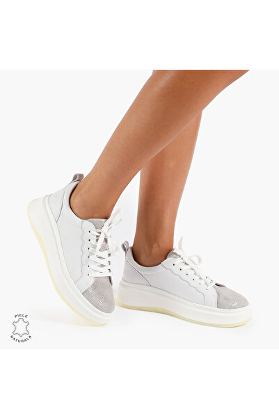 ANGEL BLUE WOMEN'S Casual Shoes made of Natural LEATHER CRL0947 WHITE COLOR