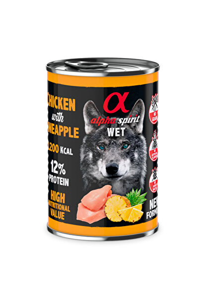 Alpha Spirit Chicken With Pineapple Adult Wet Dog Food 400G