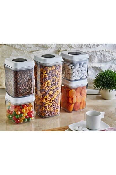 CRALEX Nesta 2.2L Hermetic Food Container, White, Seal Button, BPA Free