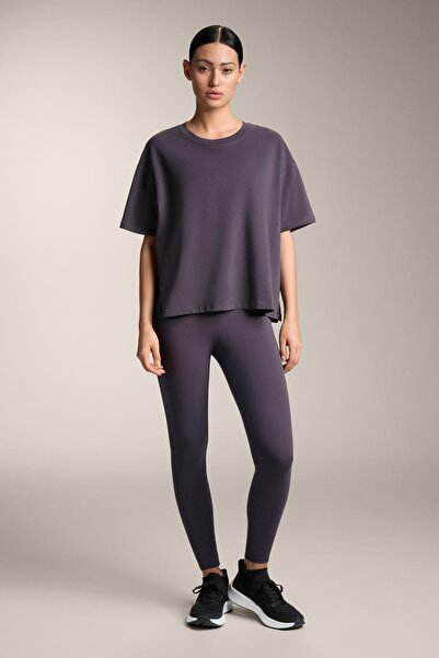 Oysho Boxy short-sleeve cotton blend T-shirt