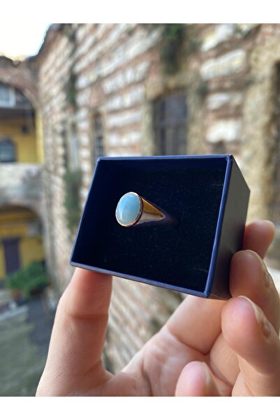 By Atölye Doğal Akuamarin Taşlı Gümüş Yüzük